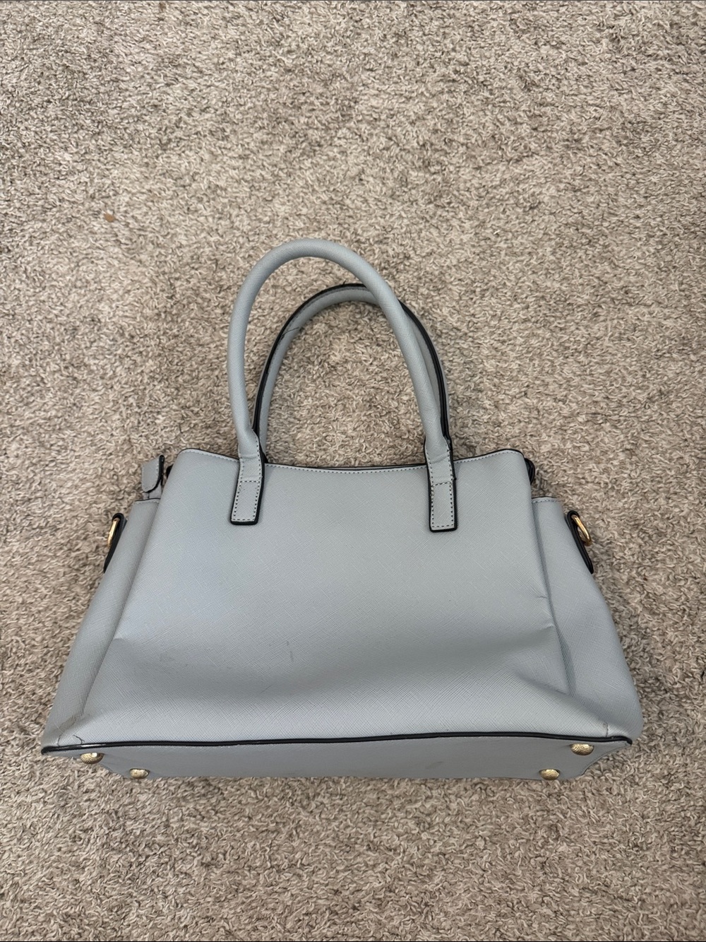 Classic Structured Tote Bag in Light Gray